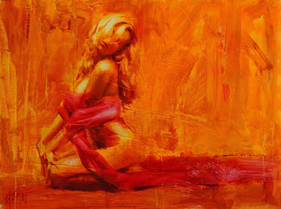 (image for) Handmade oil painting Copy paintings of famous artists Henry Asencio's golden aura